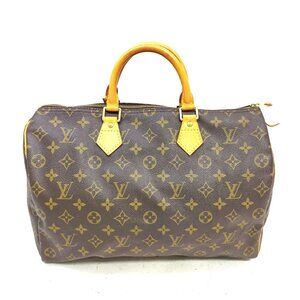 Authentic Louis Vuitton Speedy 35 Brown Monogram Hand Bag mn778-120325